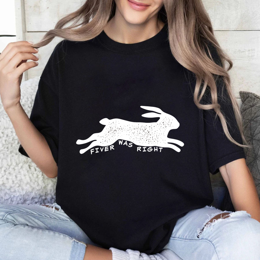 Wardrobecart Fiver Was Right Rabbit Print Tshirt