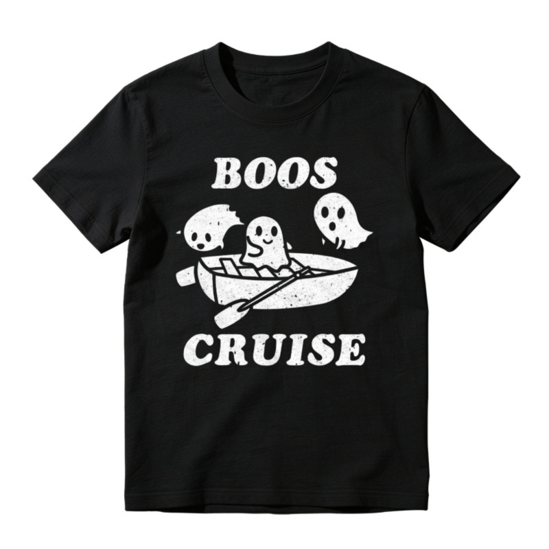 Boos Cruise Funny Ghosts In Boat Halloween Graphic T-shirt