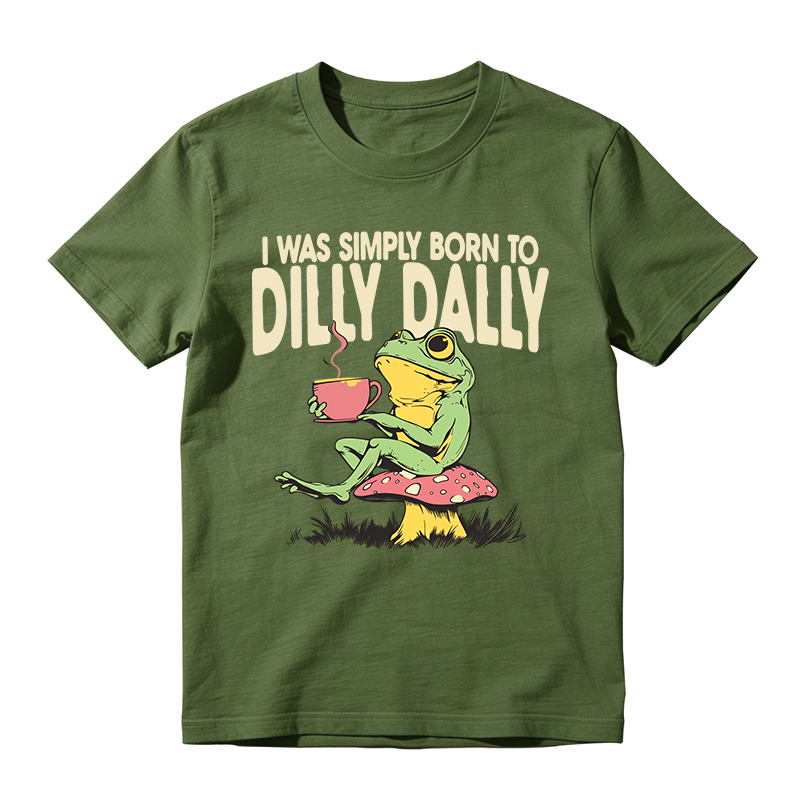Born to Dilly Dally Vintage Funny Frog Graphic Tee