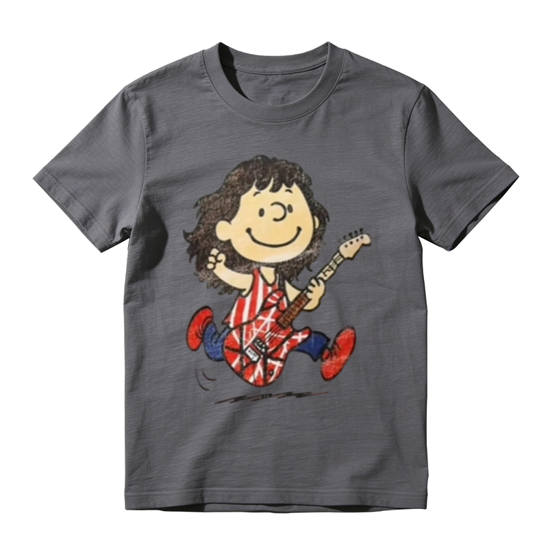 Vintage Snoopy Character Eddie Van Halen Frankenstein Guitar Rock Graphic Tee