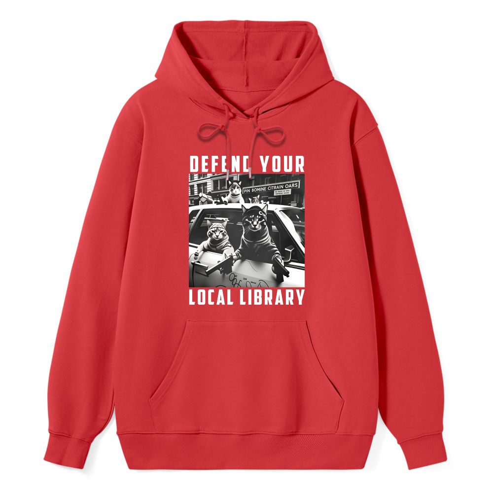 Wardrobecart Defend Your Local Library Cats In Car Unisex Classic Hoodie