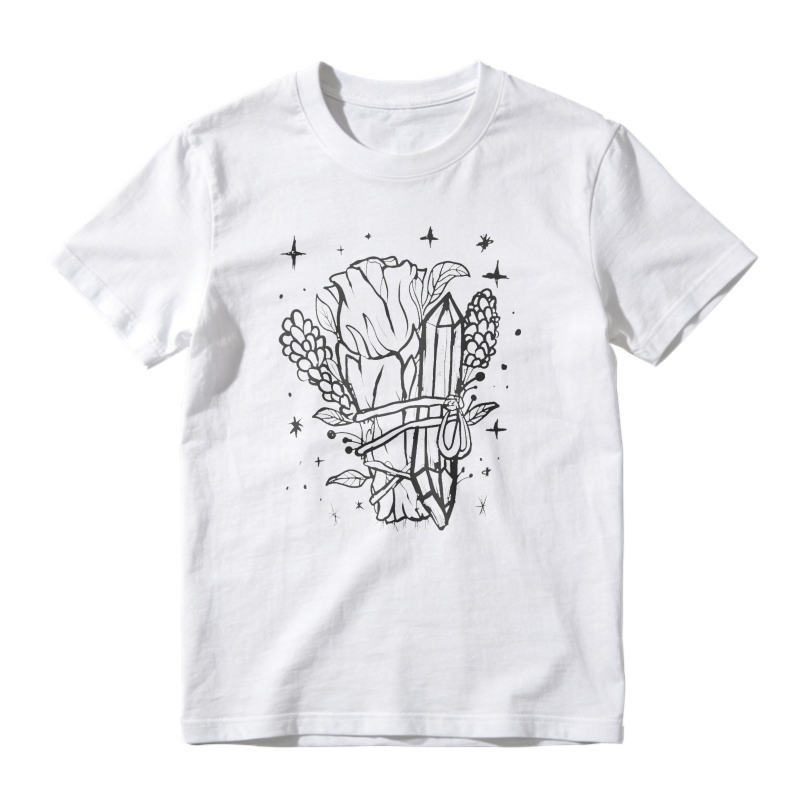 Floral Bouquet With Crystals And Stars, Unisex Classic T-shirt