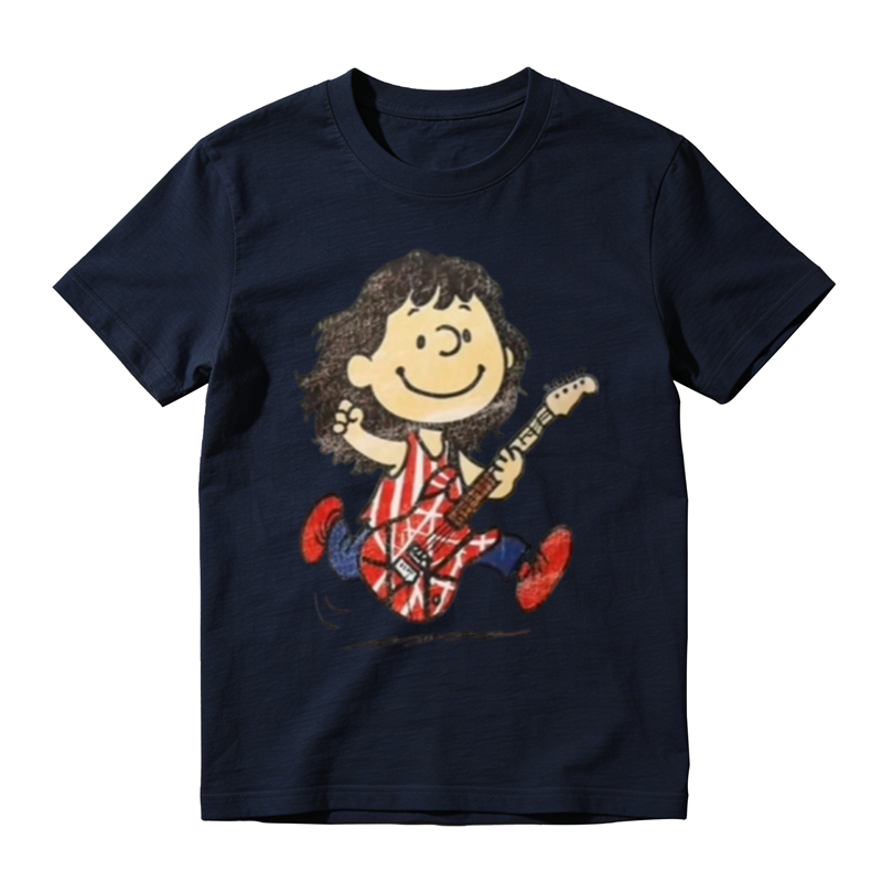 Vintage Snoopy Character Eddie Van Halen Frankenstein Guitar Rock Graphic Tee
