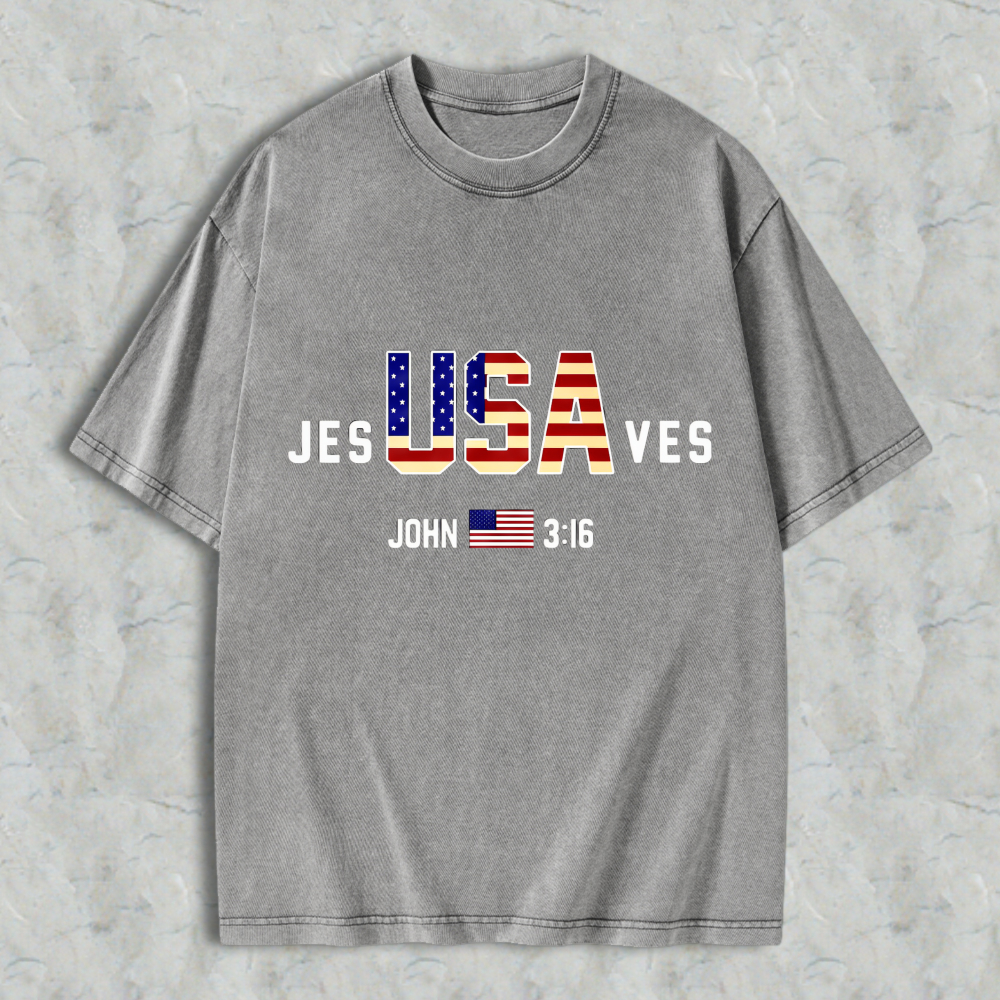 Jesus Usa Loves John 316 Washed T-shirt
