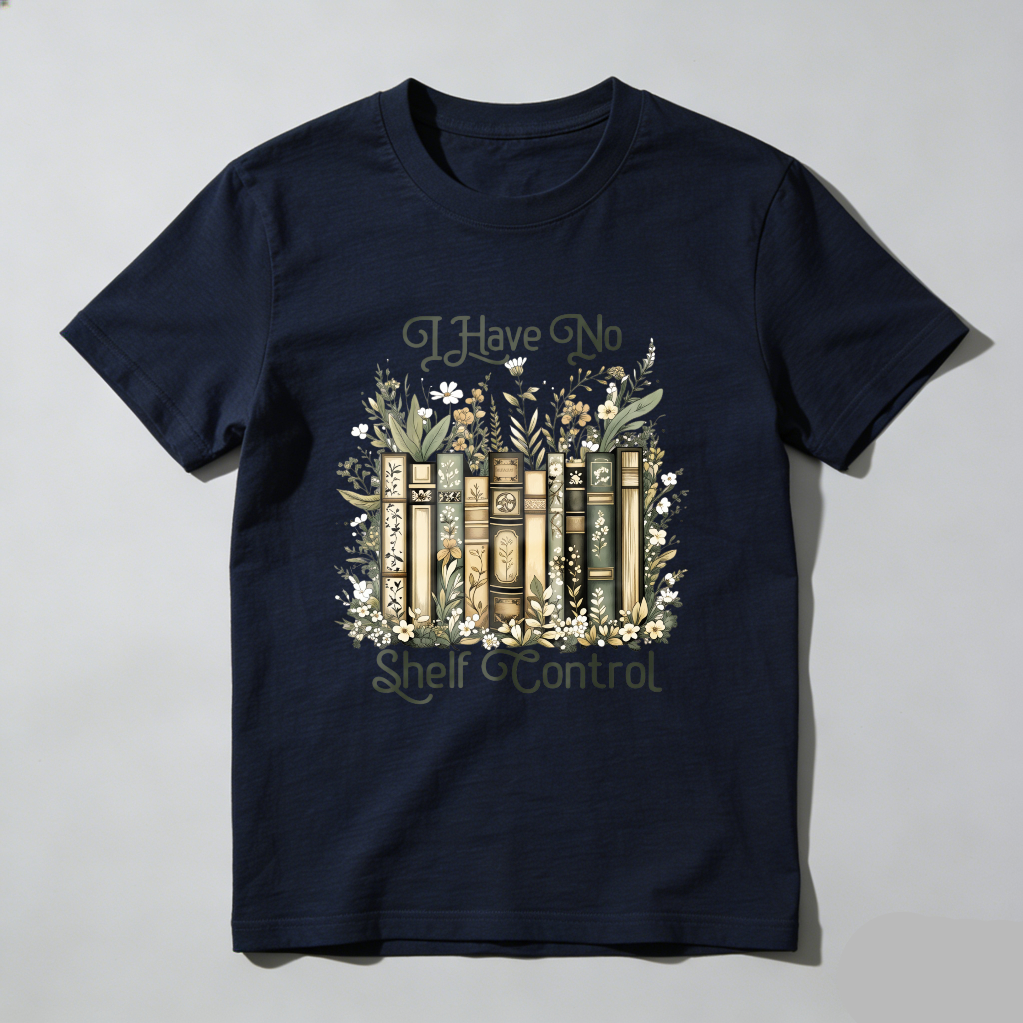 Wardrobecart Bookshelf And Floral Design I Have No Shelf Control Unisex Classic T-shirt
