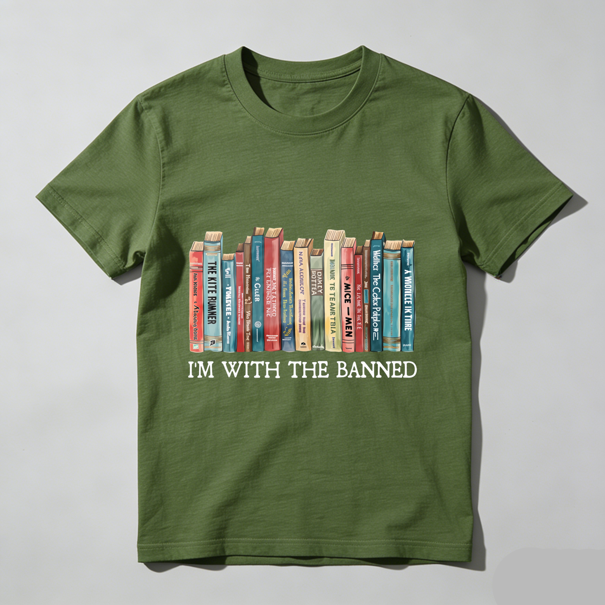 Wardrobecart I'm With The Banned Book Spine Design Tshirt