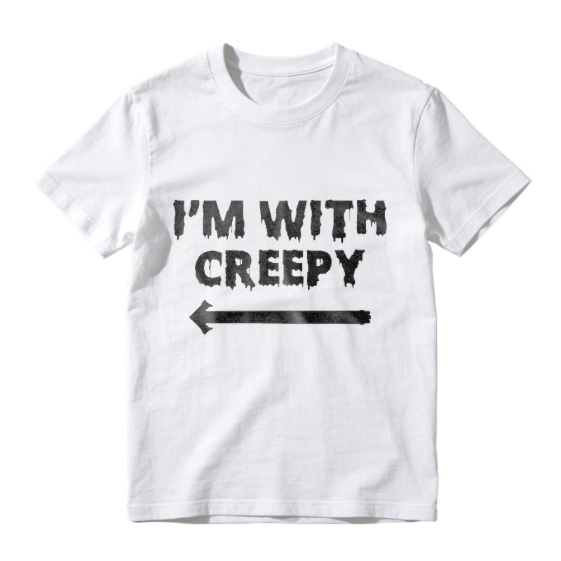 I'm With Creepy Funny Halloween Horror Text Graphic T-shirt