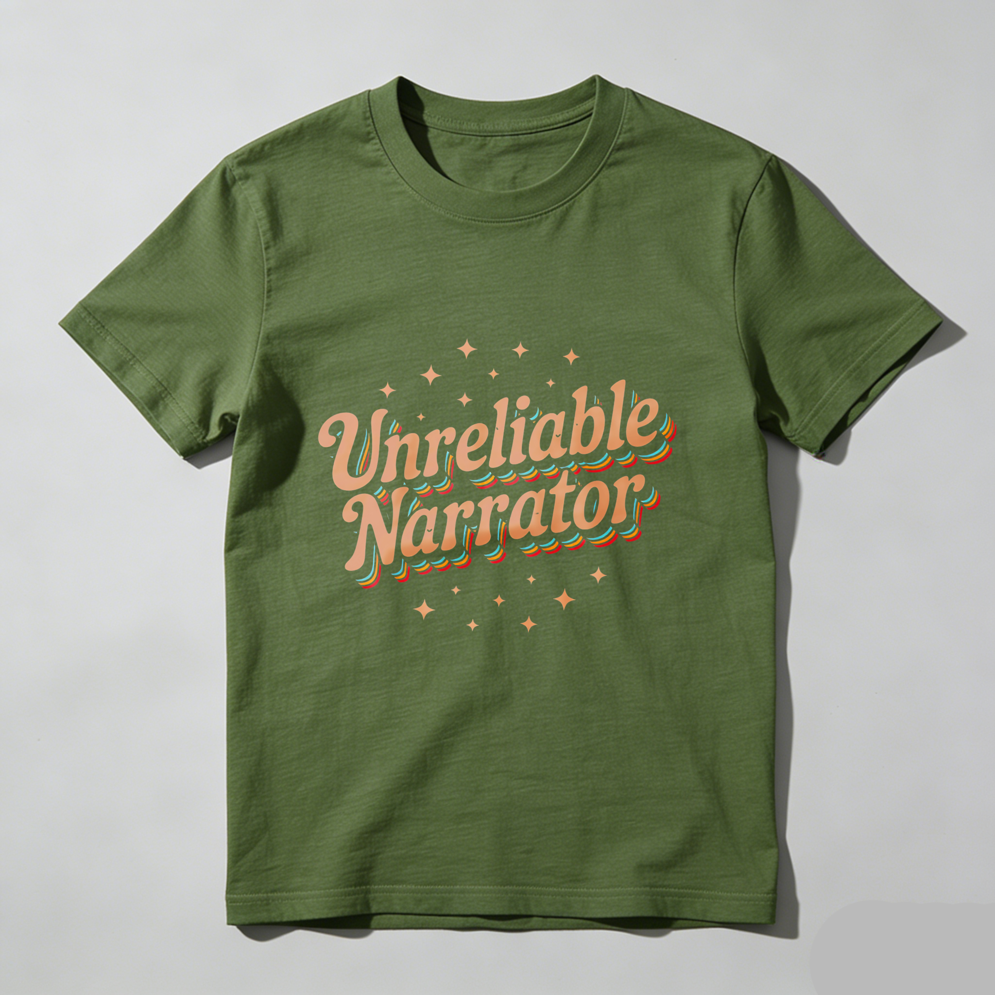 Wardrobecart Unreliable Narrator With Star Accents Tshirt