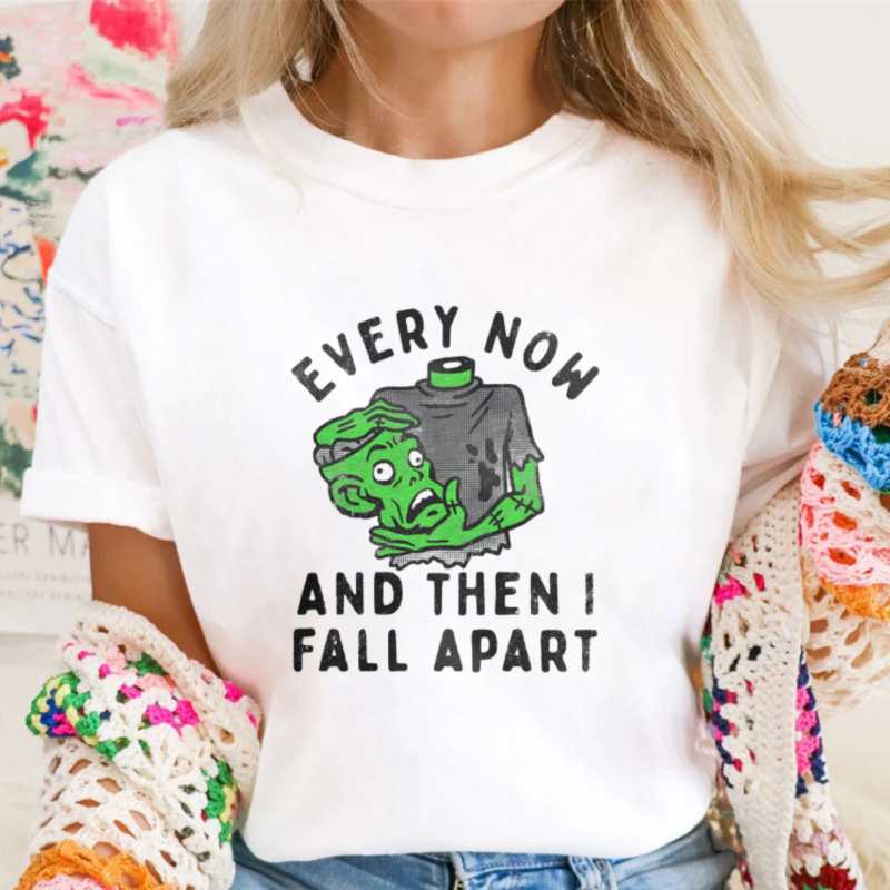 Every Now And Then I Fall Apart Melting Face Graphic T-shirt