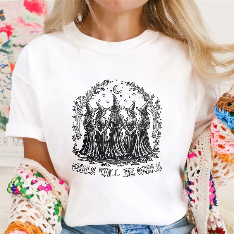 Witchy Women Under Moon Arch Girls Will Be Girls Unisex Classic T-shirt