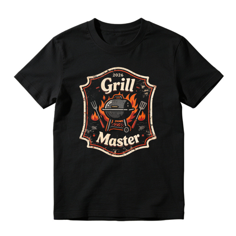 Grill Master 2026 Barbecue Flame Grill Fork Spatula Vintage Badge Unisex Classic T-shirt