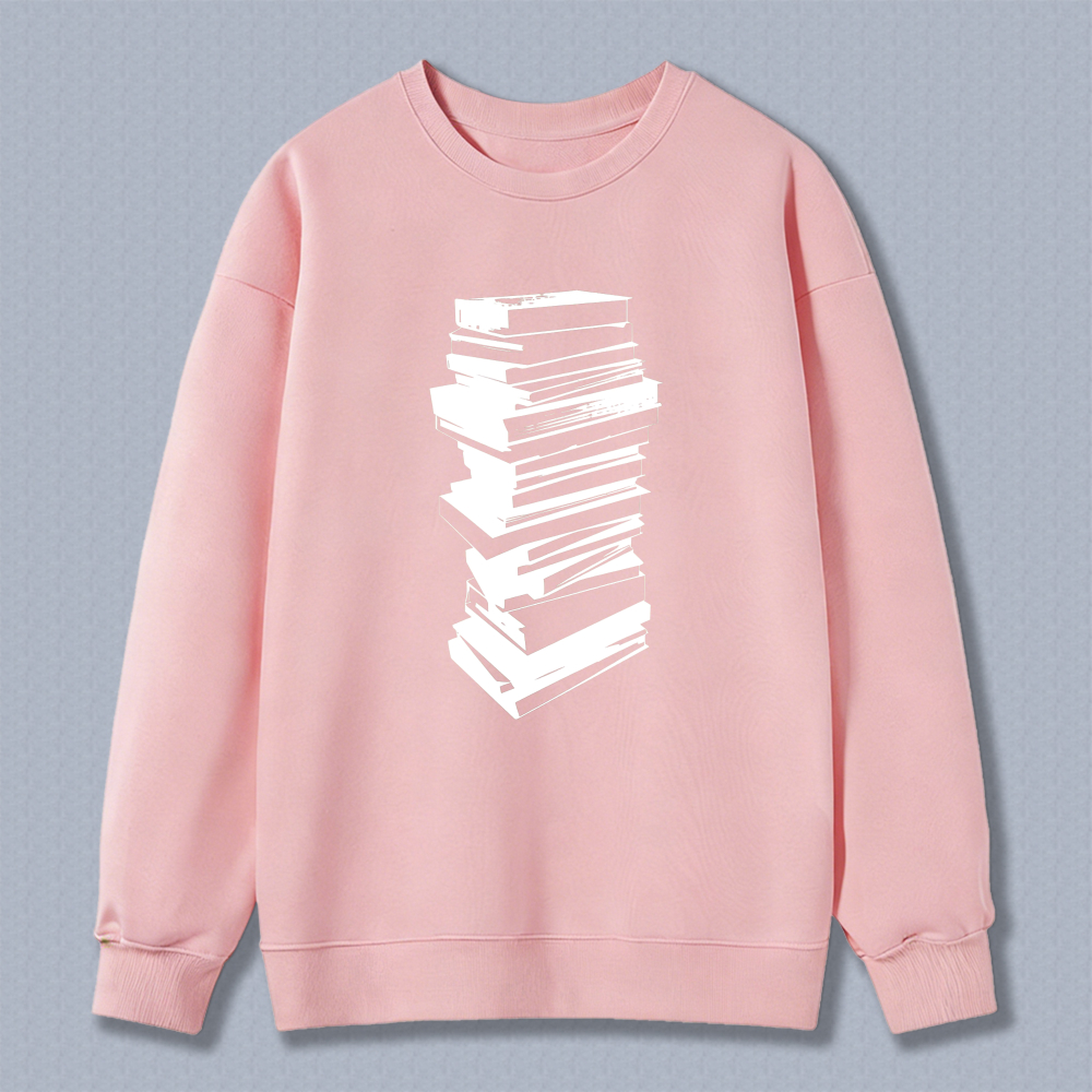 Wardrobecart Stack Of Books Pattern Unisex Classic Sweatshirt