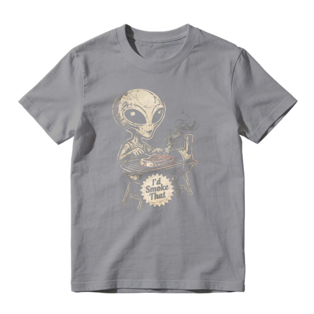 Alien Grilling Barbecue I D Smoke That Funny Sci Fi Humor Unisex Classic T-shirt
