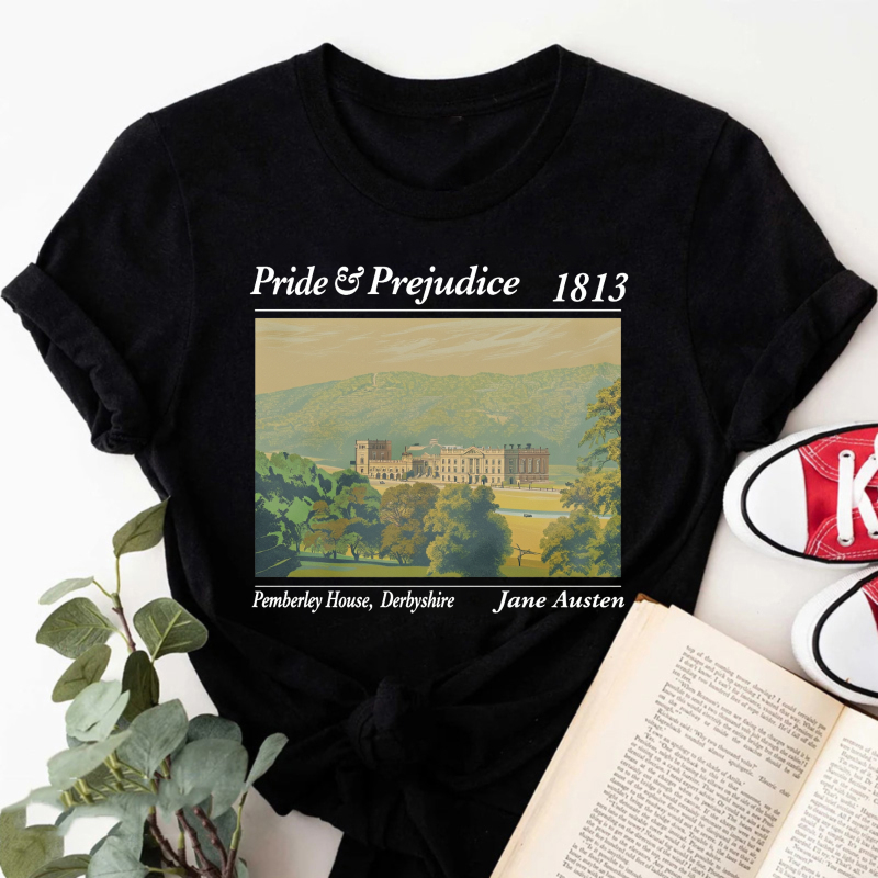 Wardrobecart Pride And Prejudice 1813 Pemberley House Derbyshire Jane Austen Tshirt