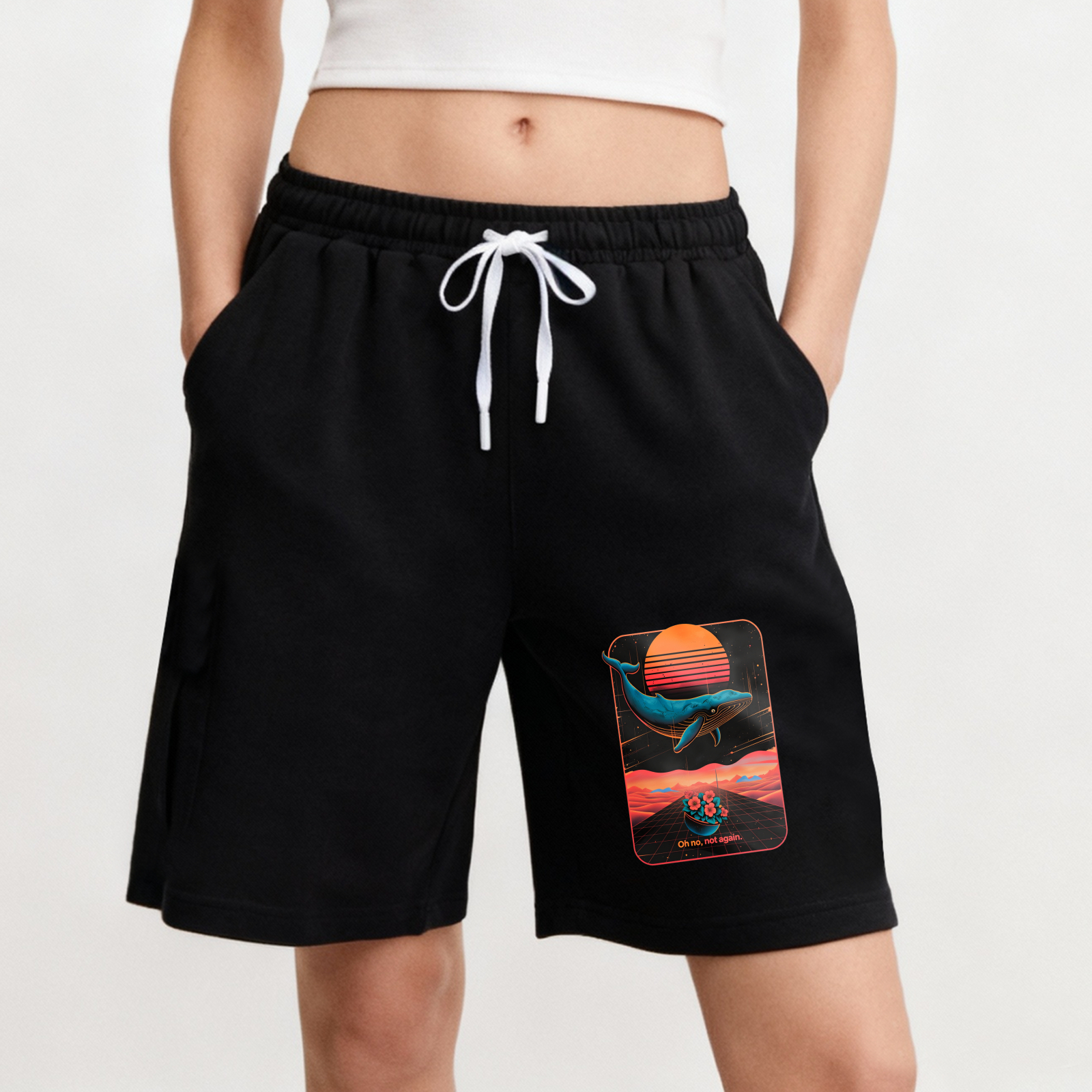 Wardrobecart Whale Sunset Ocean Scene Shorts