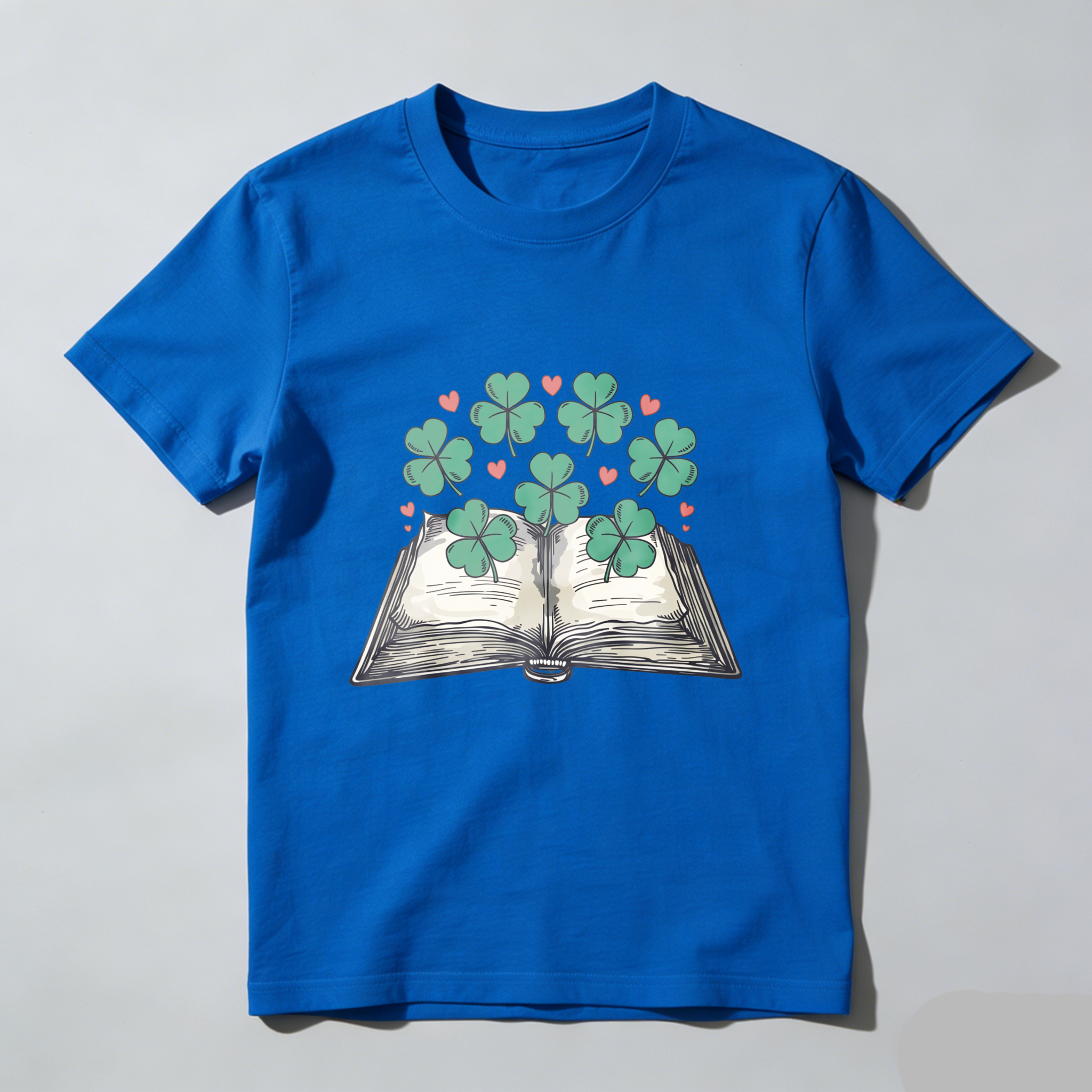 Wardrobecart Open Book With Clover And Hearts tshirt