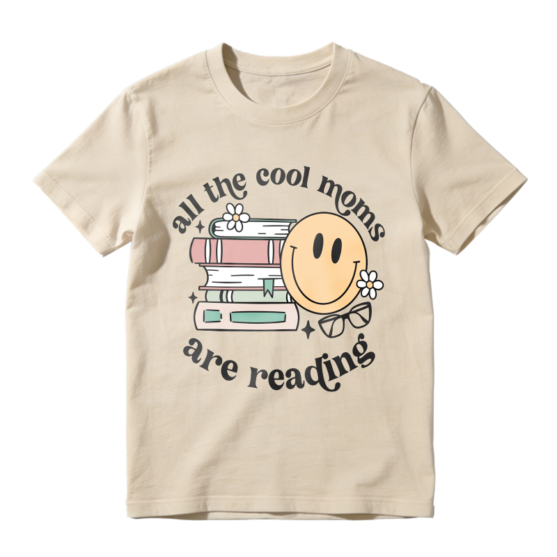 Wardrobecart All The Cool Moms Are Reading Books Smiley Face Design Unisex Classic T-shirt