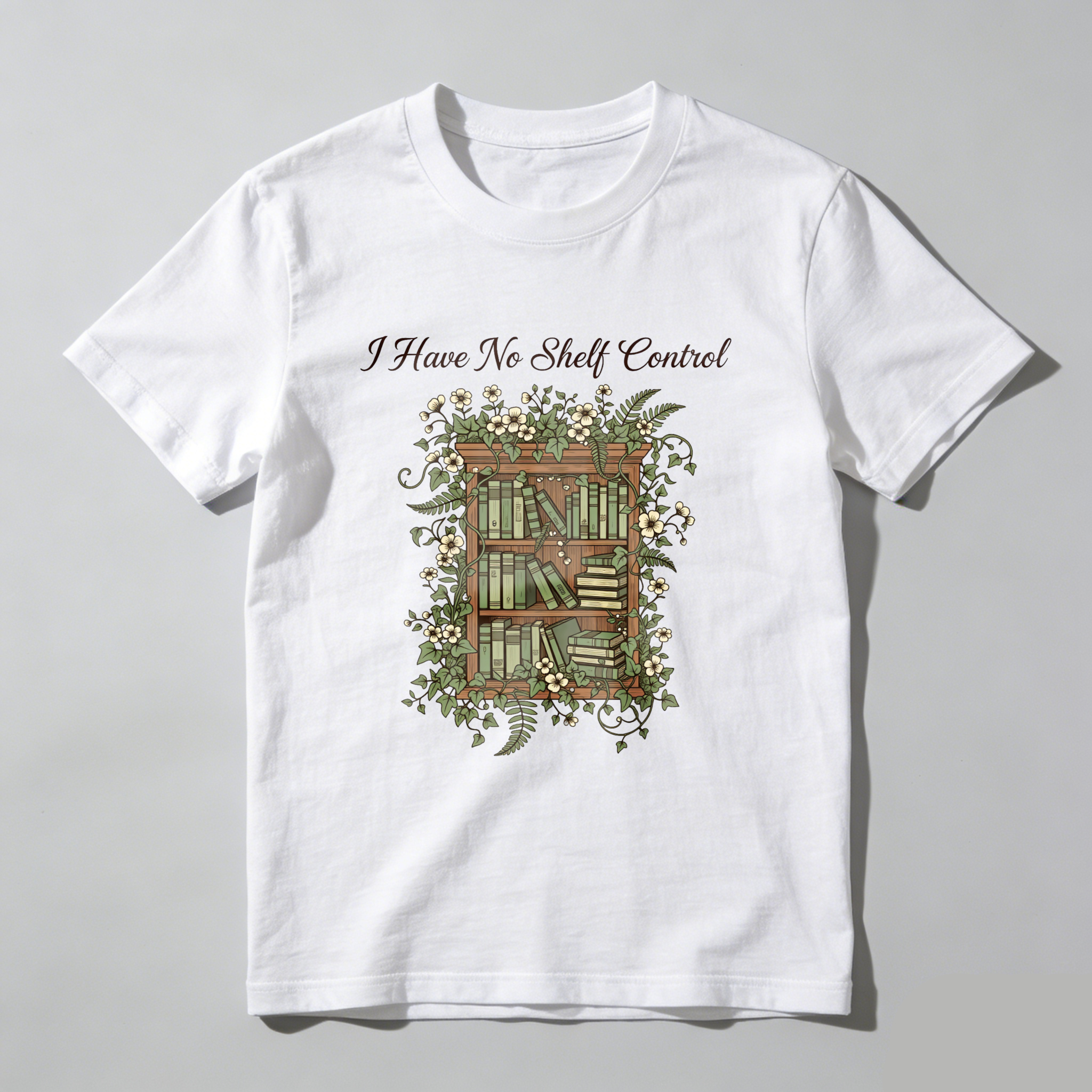 Wardrobecart Bookshelf With Flowers And Books I Have No Shelf Control Unisex Classic T-shirt