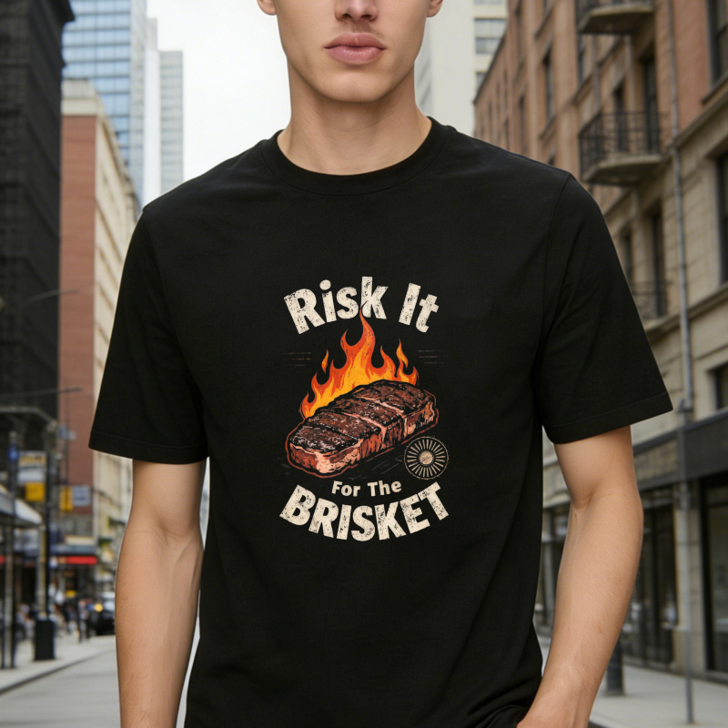 Risk It For The Brisket Funny Barbecue Food Graphic Unisex Classic T-shirt