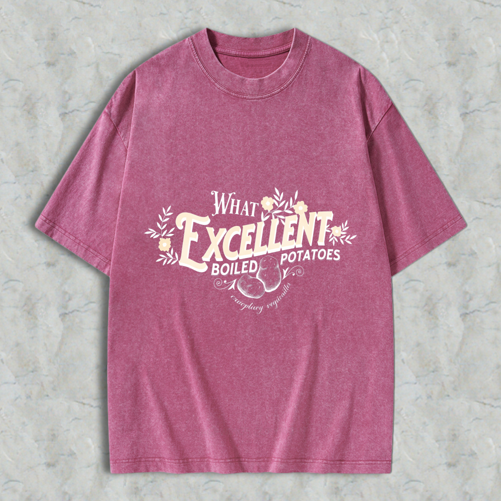 Wardrobecart What Excellent Boiled Potatoes Unisex Washed T-shirt