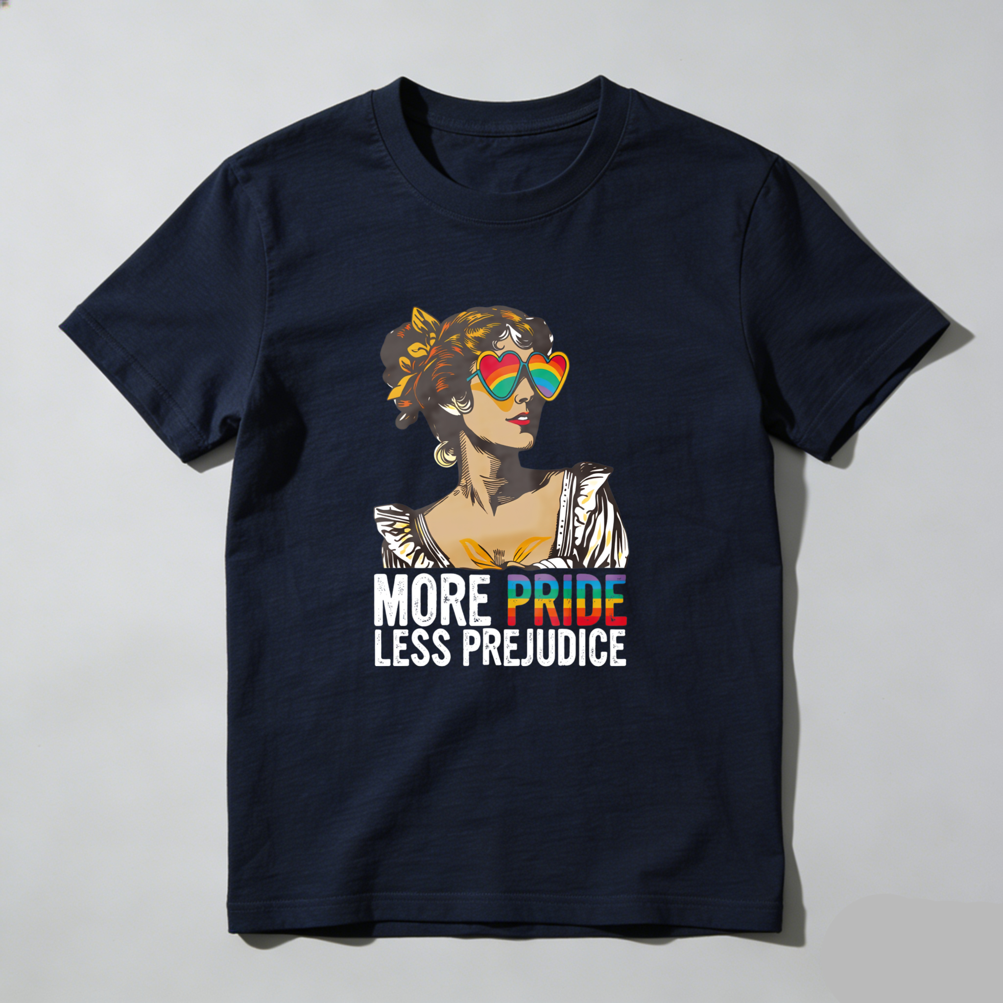 Wardrobecart More Pride Less Prejudice Rainbow Woman tshirt