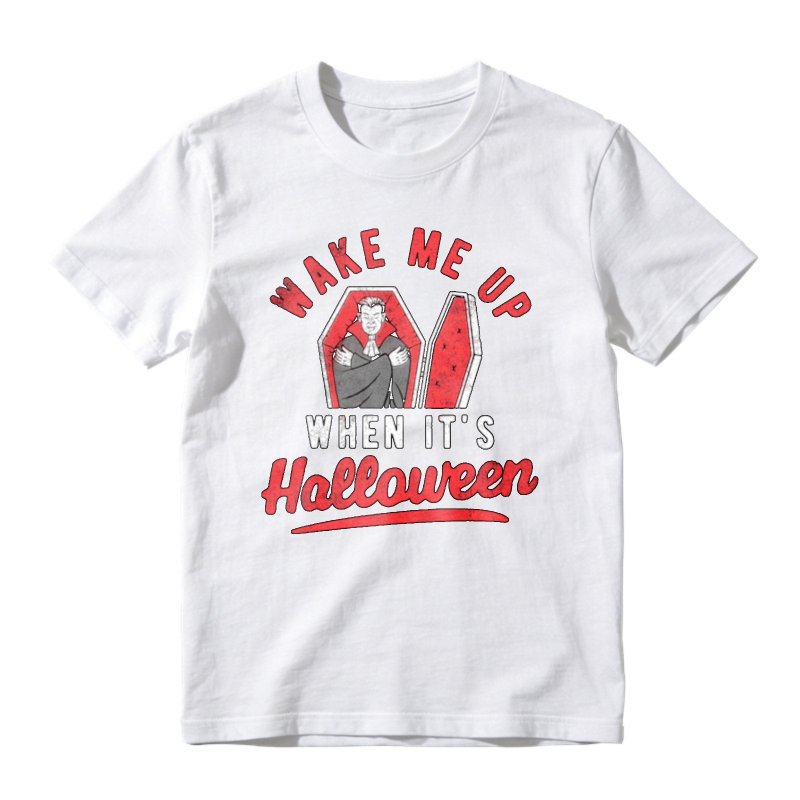 Wake Me Up When Its Halloween Vampire Coffin Graphic T-shirt