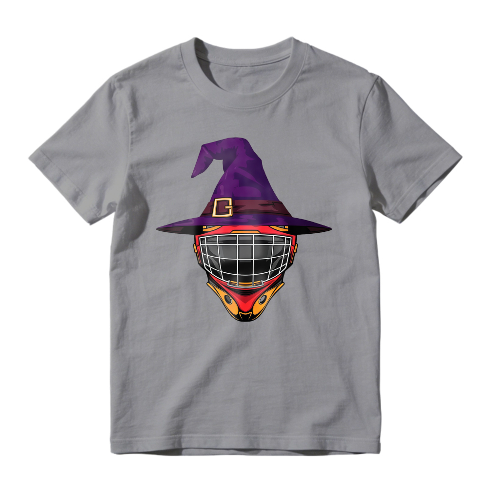 Purple Witch Hat Hockey Goalie Mask Graphic Unisex Classic T-shirt