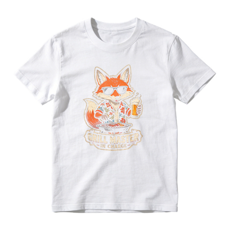 Cool Fox Wearing Sunglasses Holding Beer Grill Master In Charge Unisex Classic T-shirt