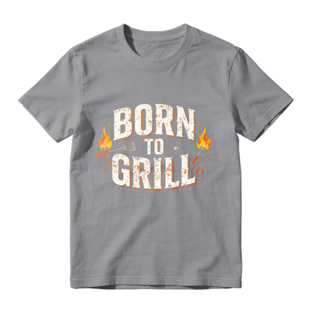 Born To Grill With Fire And Spatula Graphic Unisex Classic T-shirt