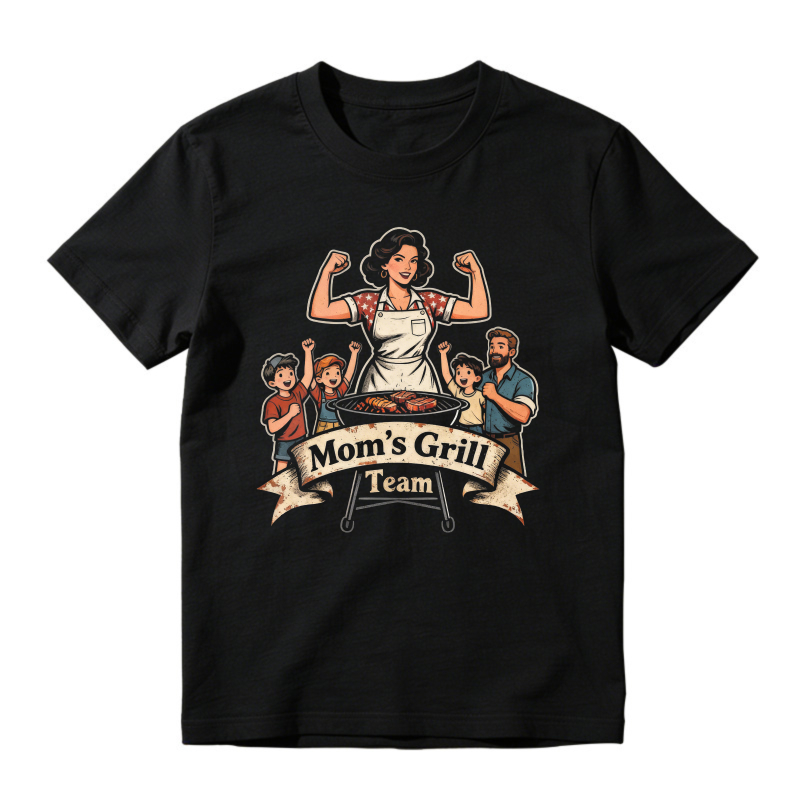 Mom S Grill Team Retro Family Barbecue Unisex Classic T-shirt