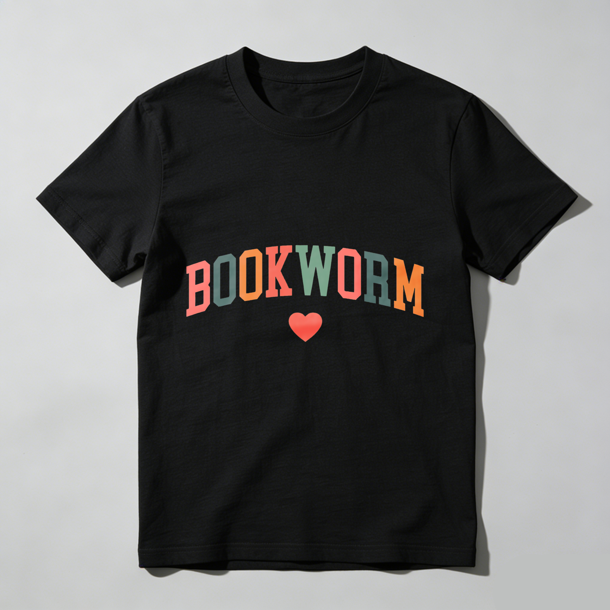 Wardrobecart Bookworm Heart Print Design Tshirt