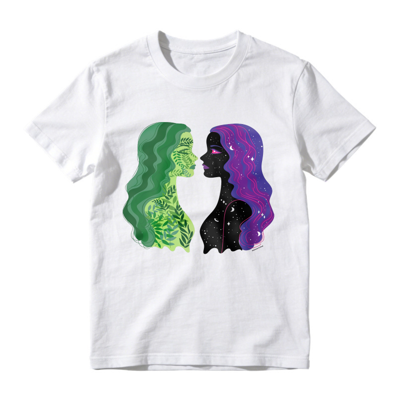 Mother Nature And Space Woman Silhouette, Unisex Classic T-shirt