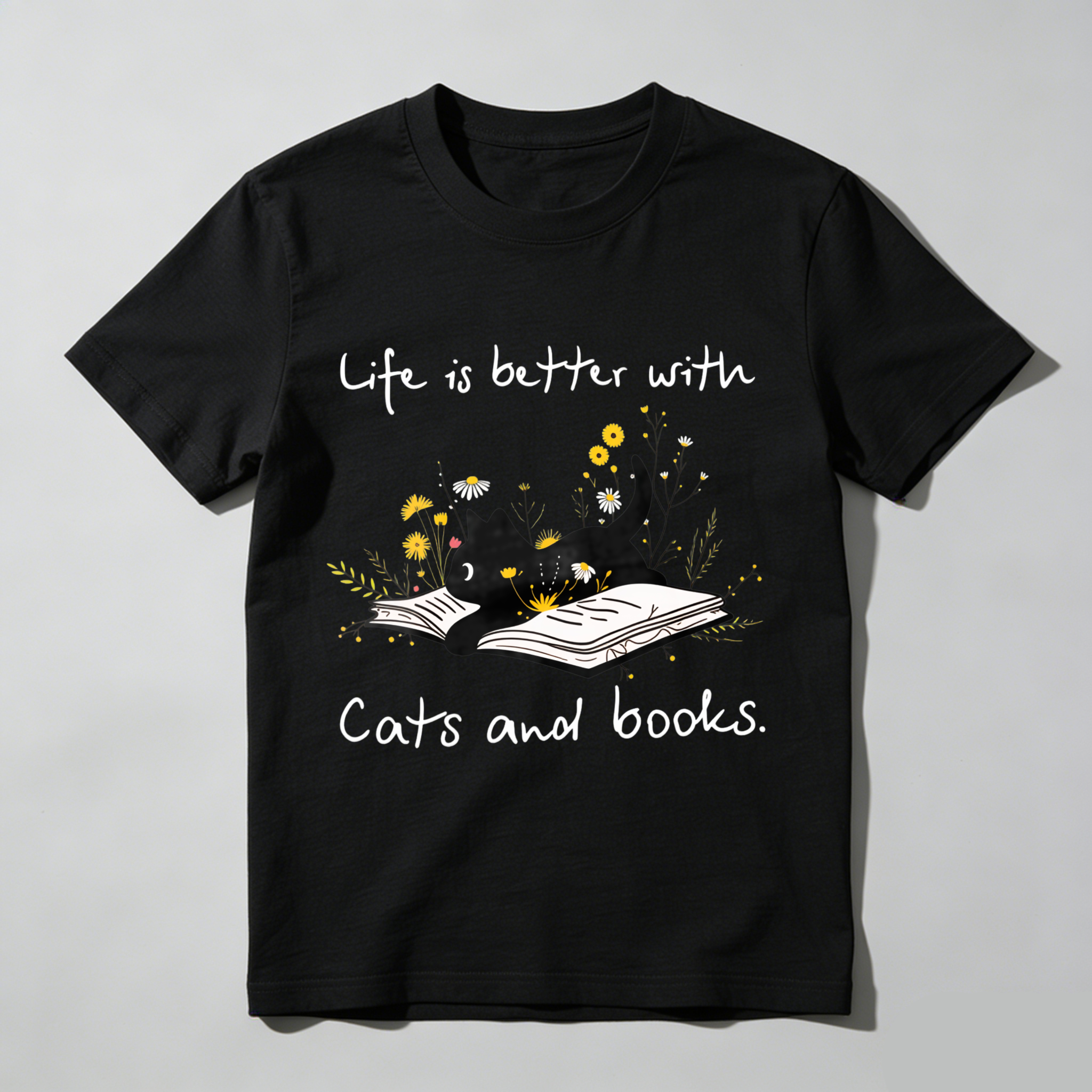Wardrobecart Life Is Better With Cats And Books Tshirt