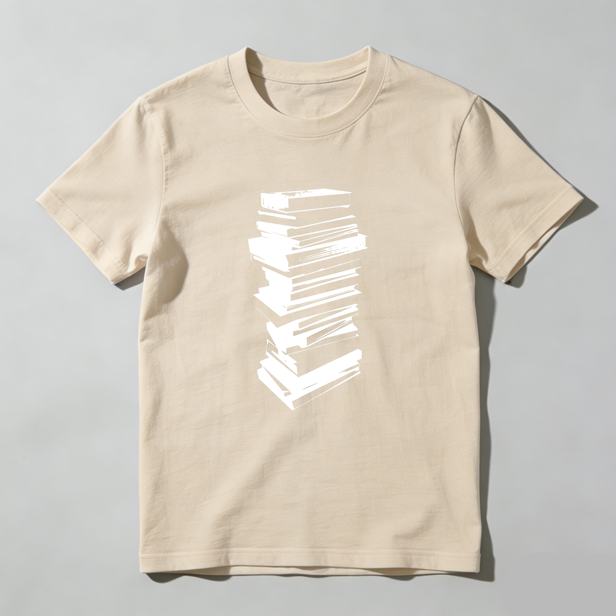 Wardrobecart Stacked Books Graphic Design Print Tshirt