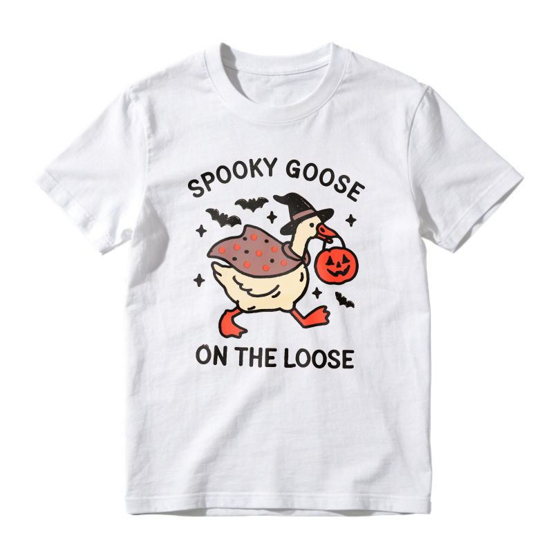 Spooky Goose On The Loose Halloween Witch Hat Pumpkin Unisex Classic T-shirt