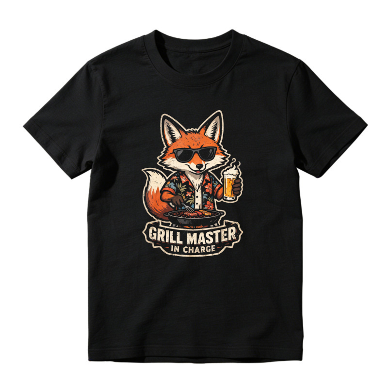 Cool Fox Wearing Sunglasses Holding Beer Grill Master In Charge Unisex Classic T-shirt