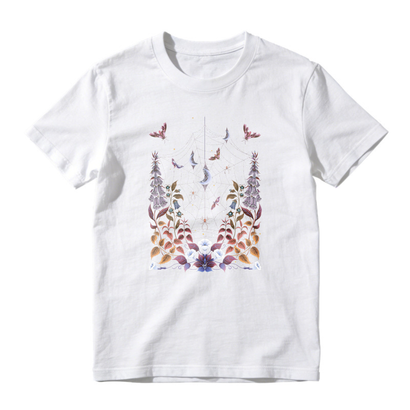 Mystical Moon Phase Floral And Butterfly Garden Art, Unisex Classic T-shirt