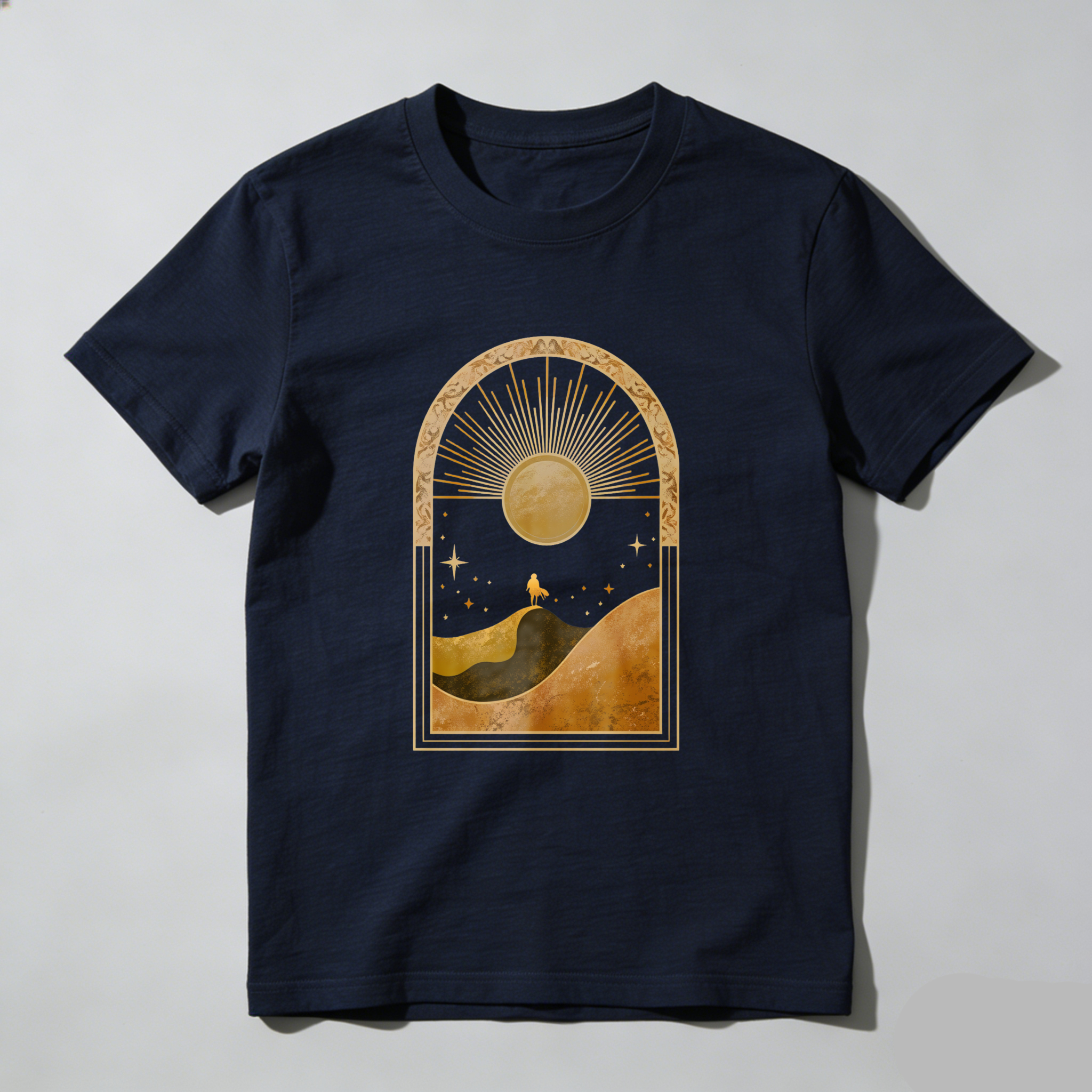 Wardrobecart Sunset Landscape With Stars And Camel Tshirt