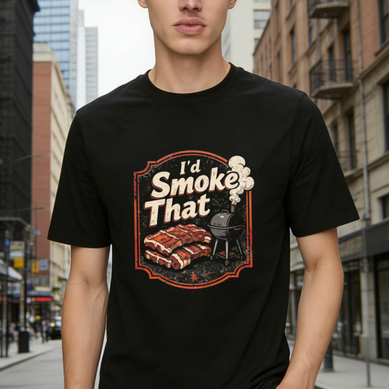 I'd Smoke That BBQ Ribs Grill Graphic Unisex Classic T-shirt