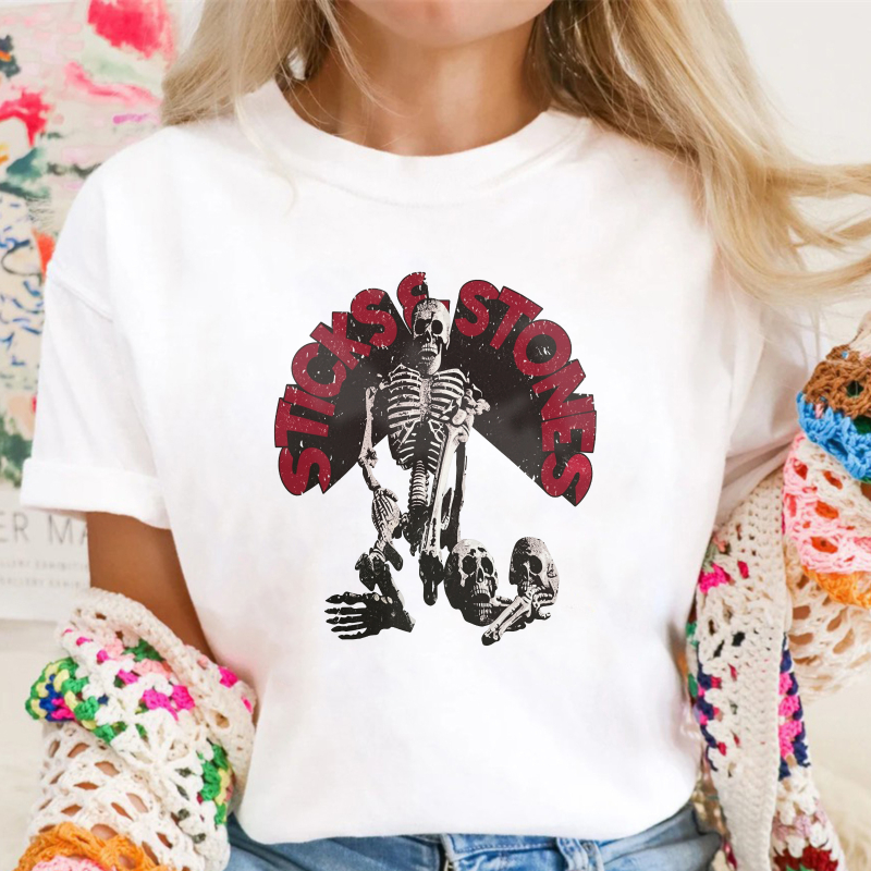 Sticks And Stones Skeleton Graphic, Unisex Classic T-shirt