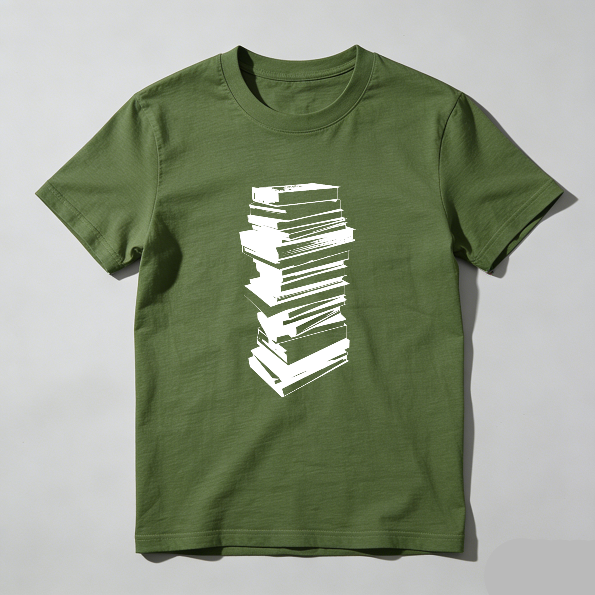 Wardrobecart Stacked Books Graphic Design Print Tshirt