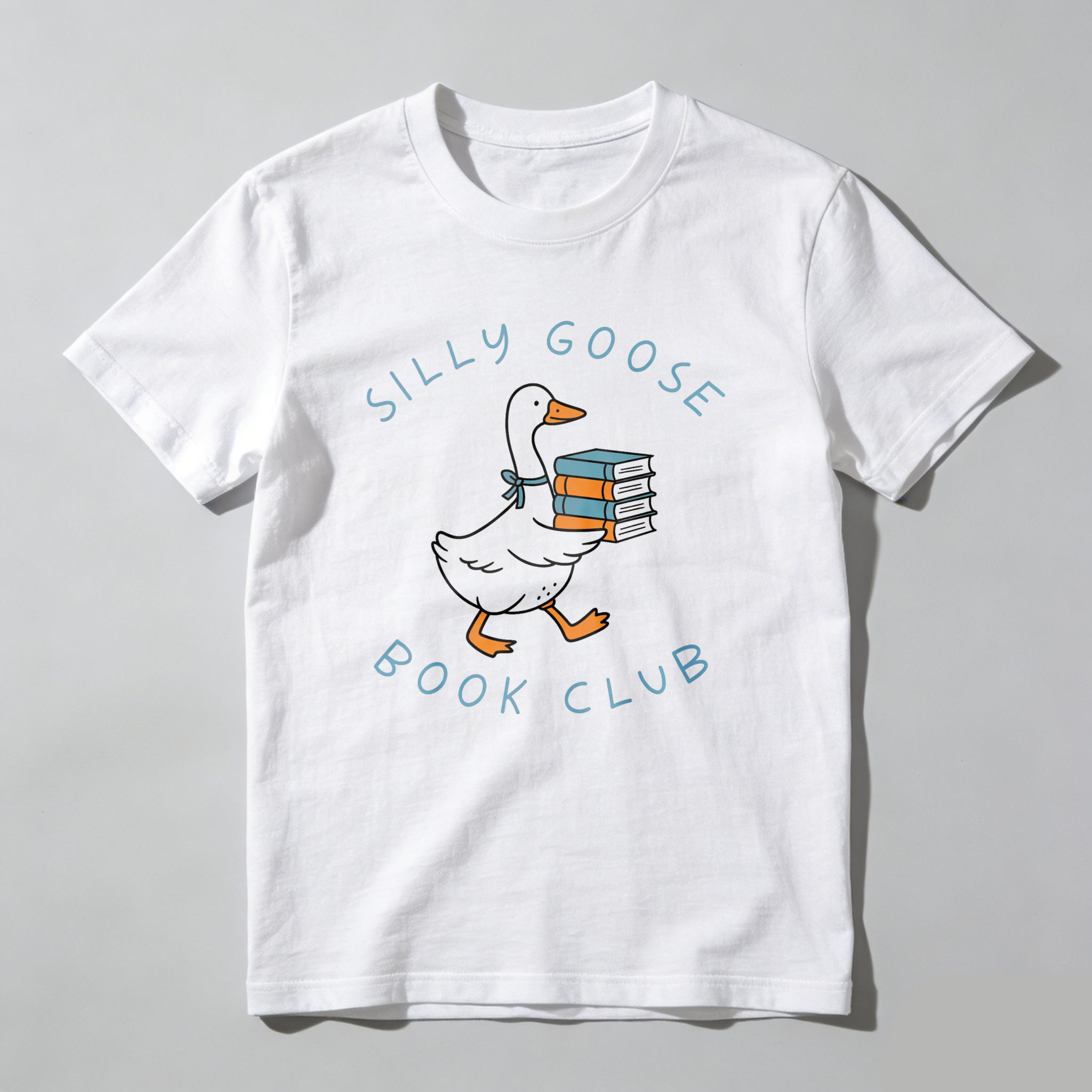 Wardrobecart Silly Goose Book Club Duck With Books Tshirt