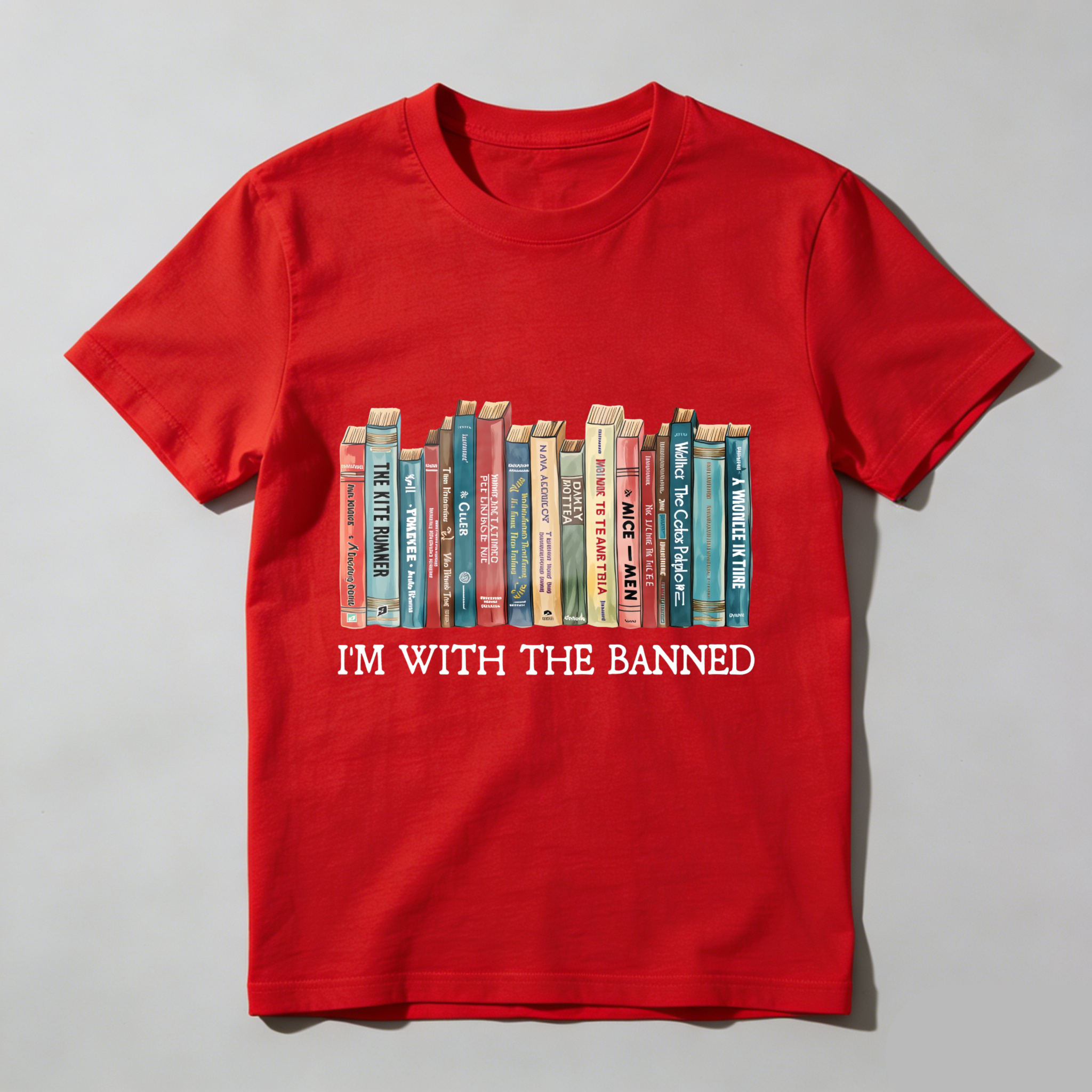 Wardrobecart I'm With The Banned Book Spine Design Tshirt