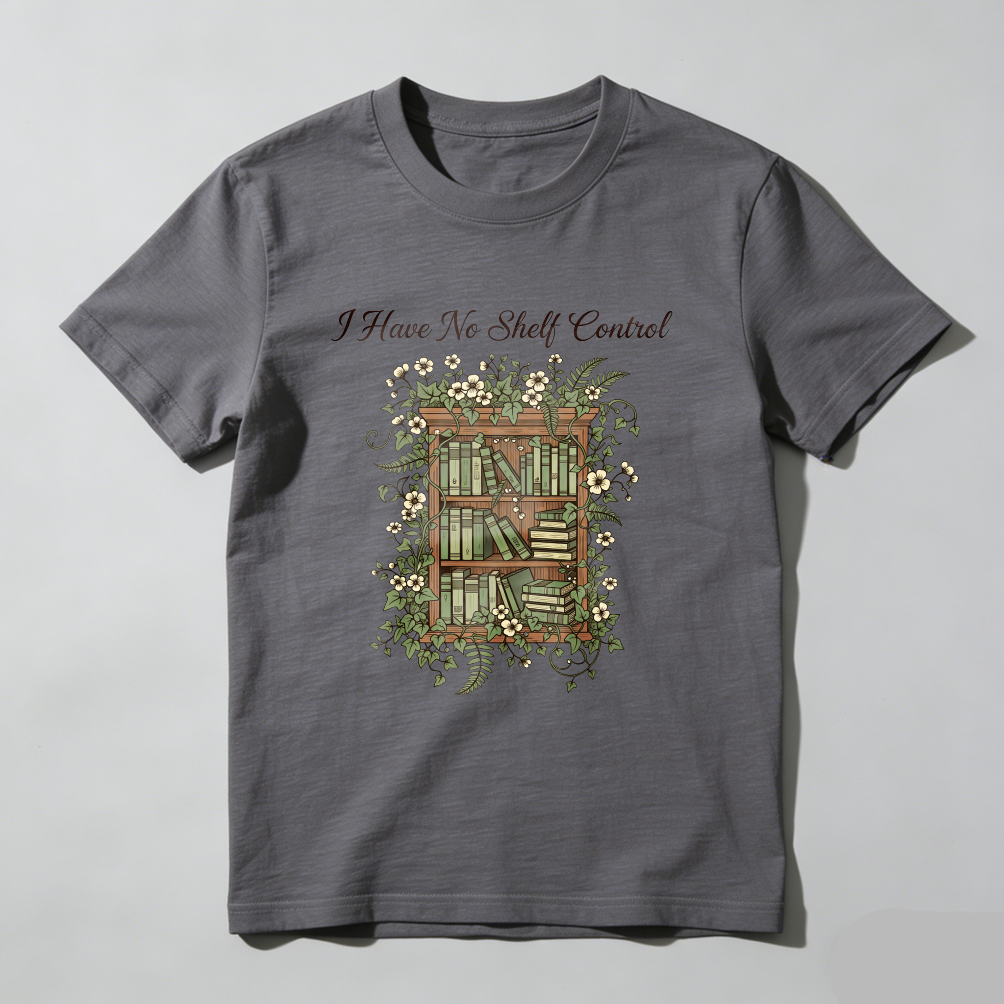 Wardrobecart Bookshelf With Flowers And Books I Have No Shelf Control Unisex Classic T-shirt