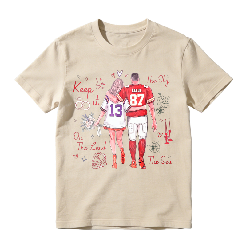 Keep It On The Land The Sky The Sea Football Couple Jersey Number 13 And 87 Kelsey Unisex Classic T-shirt