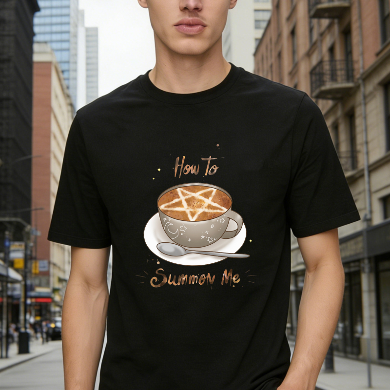 How To Summon Me Coffee Cup With Pentagram Latte Art, Unisex Classic T-shirt