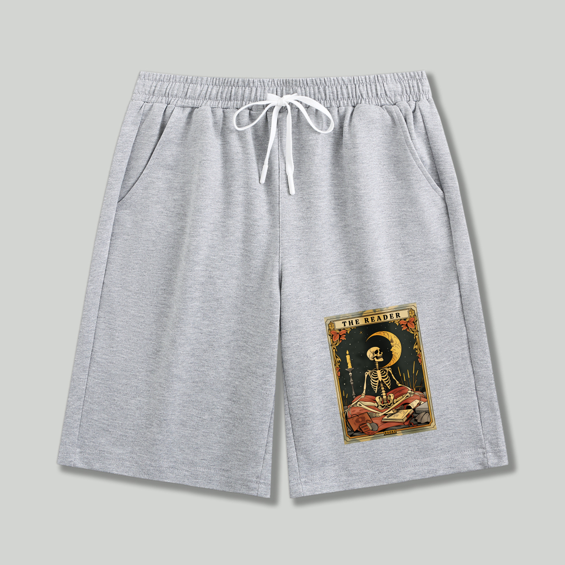 Wardrobecart Skeleton Reading Tarot Card The Reader Shorts