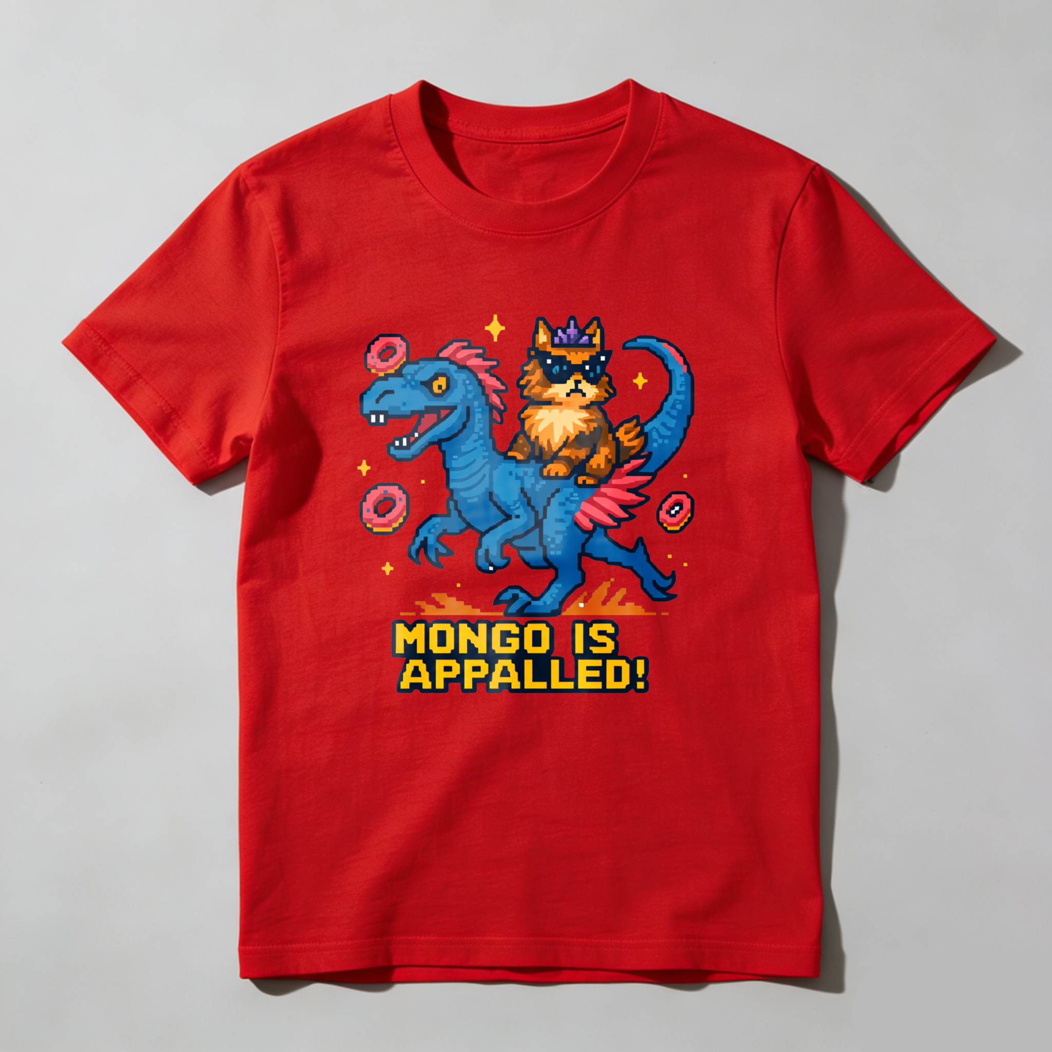 Wardrobecart Cat Riding Dragon With Donuts And Stars Tshirt