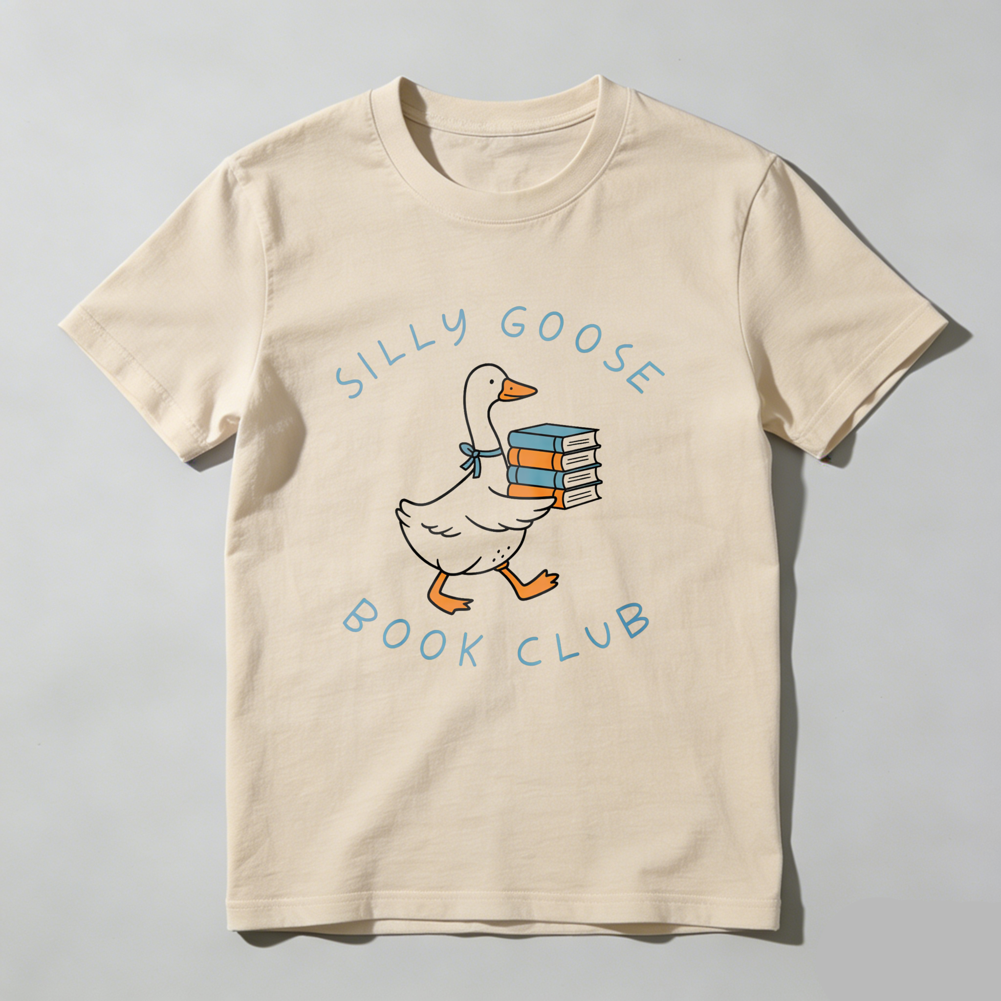 Wardrobecart Silly Goose Book Club Duck With Books Tshirt