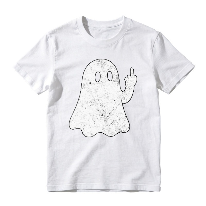 Funny Ghost Giving Middle Finger Graphic T-shirt